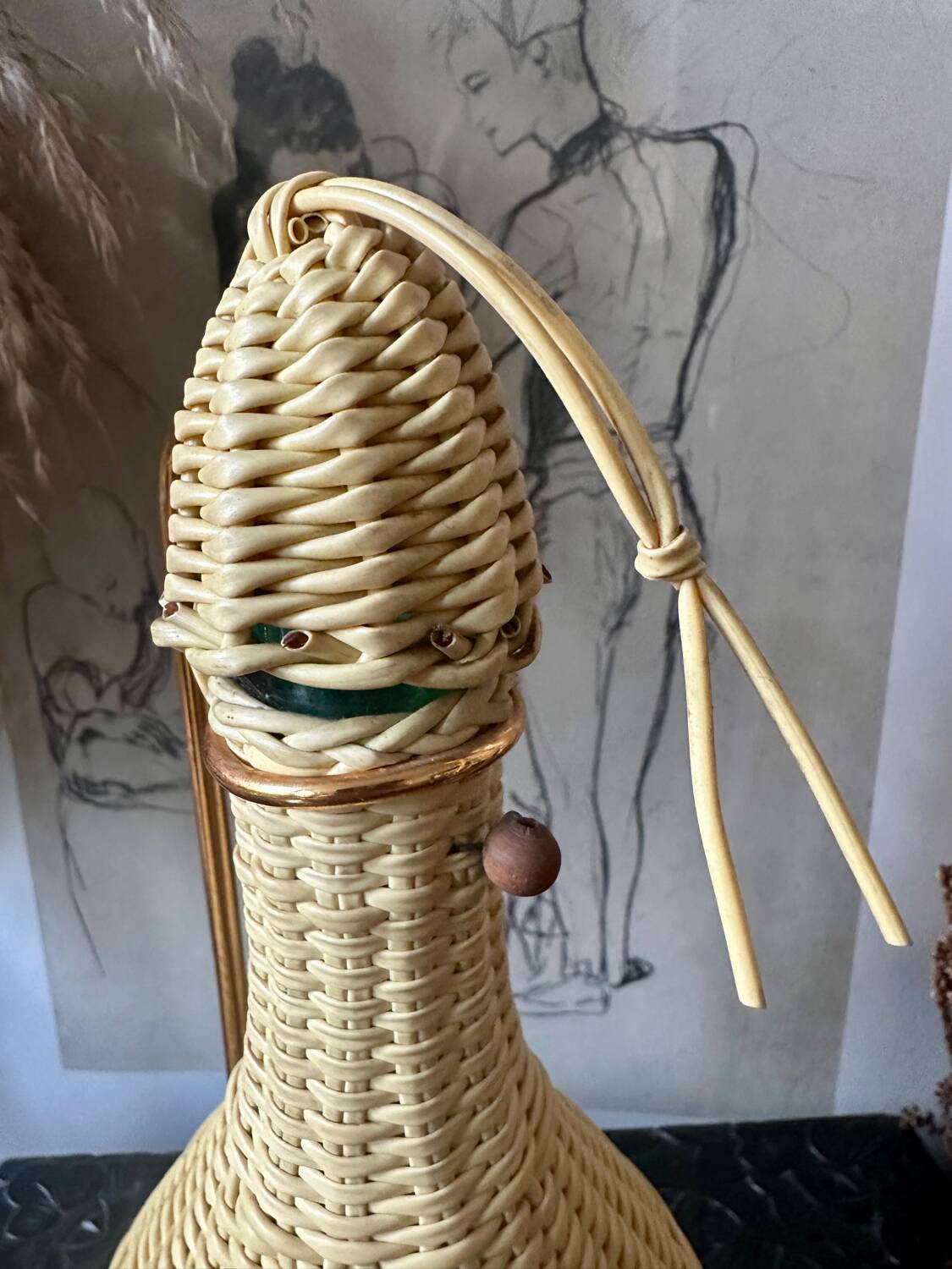 Scoubidou bottle from the 60s