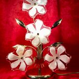 Lampe fleur de marguerite lucite vintage