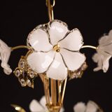 Charming Murano Candlestick White Flowers, 1970
