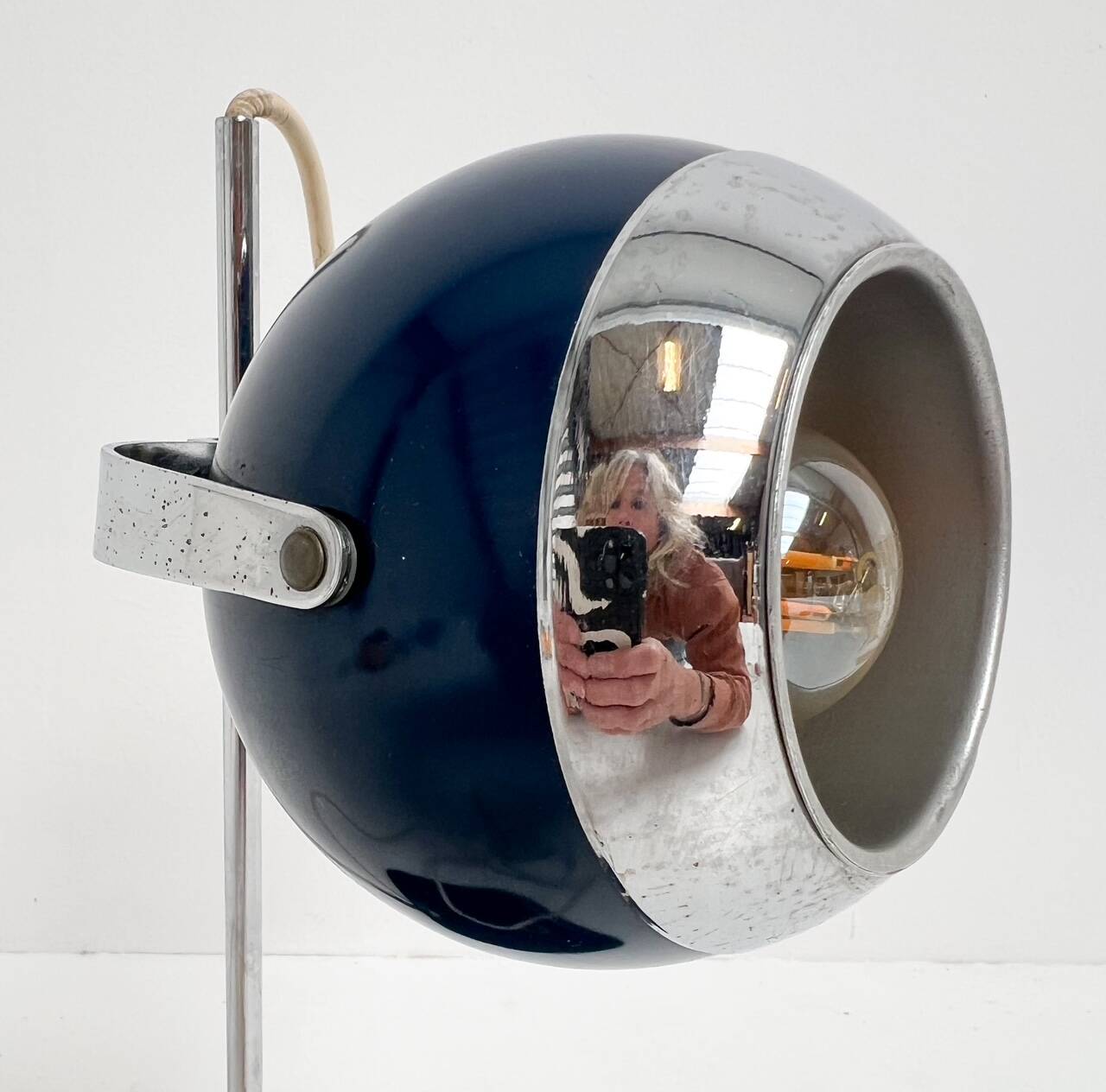 Lampe de table bleue Space Age, années 1960