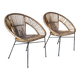 Paire de fauteuils en rotin, années 60