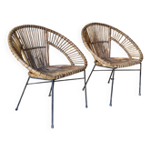 1960s rattan armchair (*2)