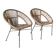 Paire de fauteuils en rotin, années 60