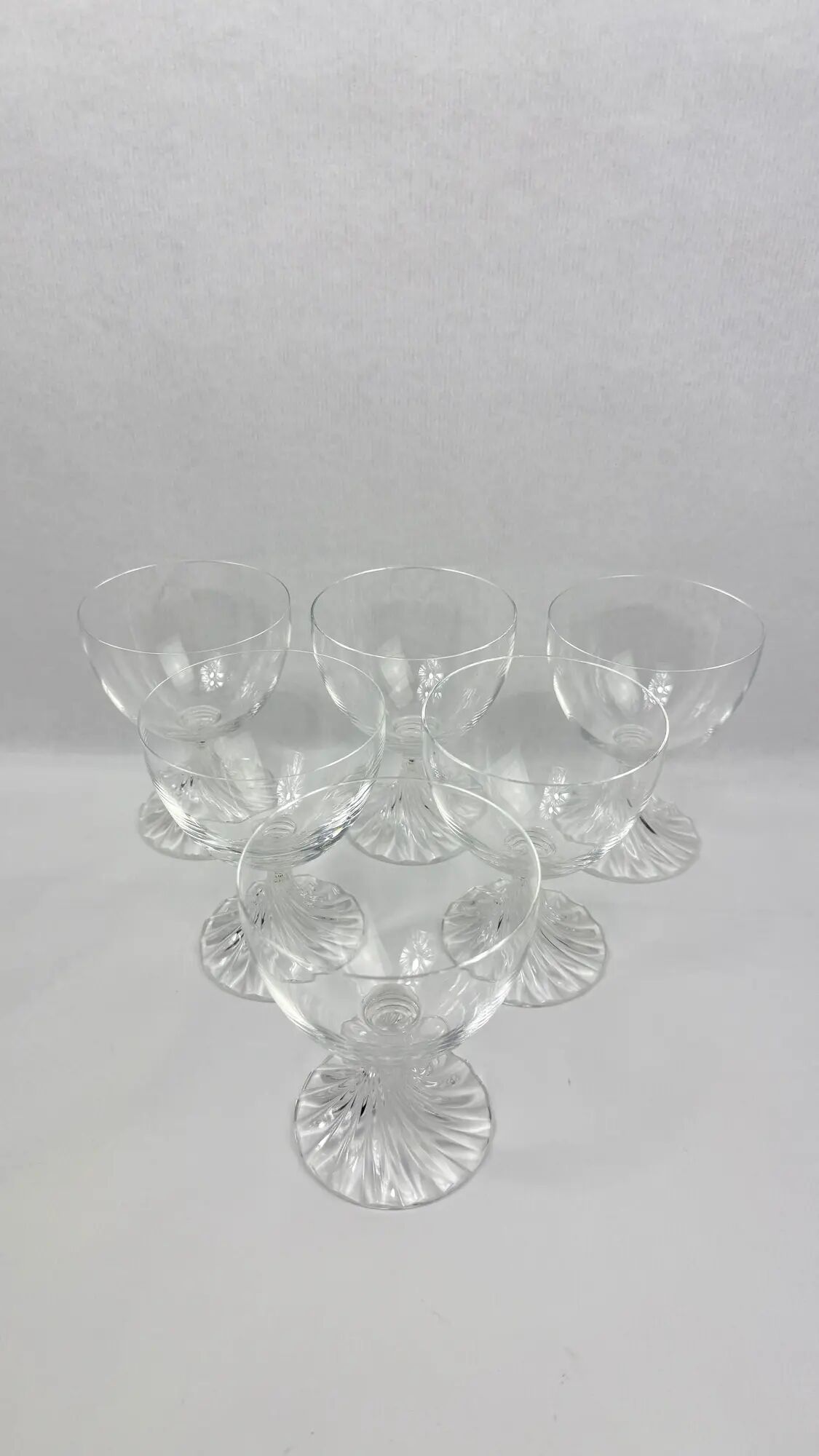 Lalique, 6 water glasses model Rambouillet in crystal