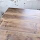 XL farmhouse table in solid oak, brutalist style, 20th century.