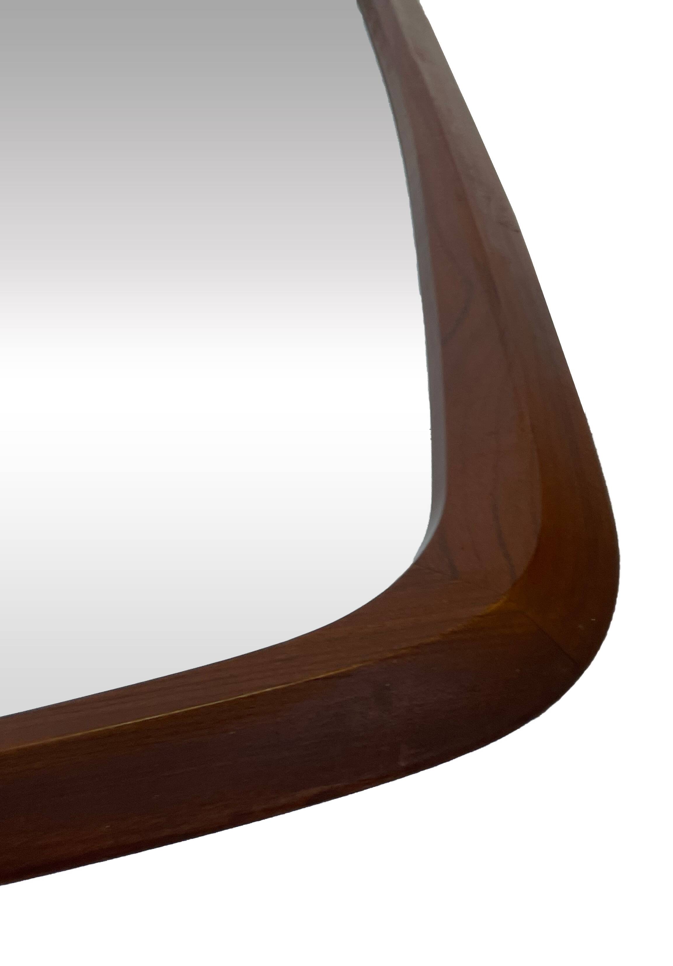 Vintage Large organic Danish mirror in teak