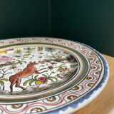 assiette fleur peinte à la main foret animaux folklorique