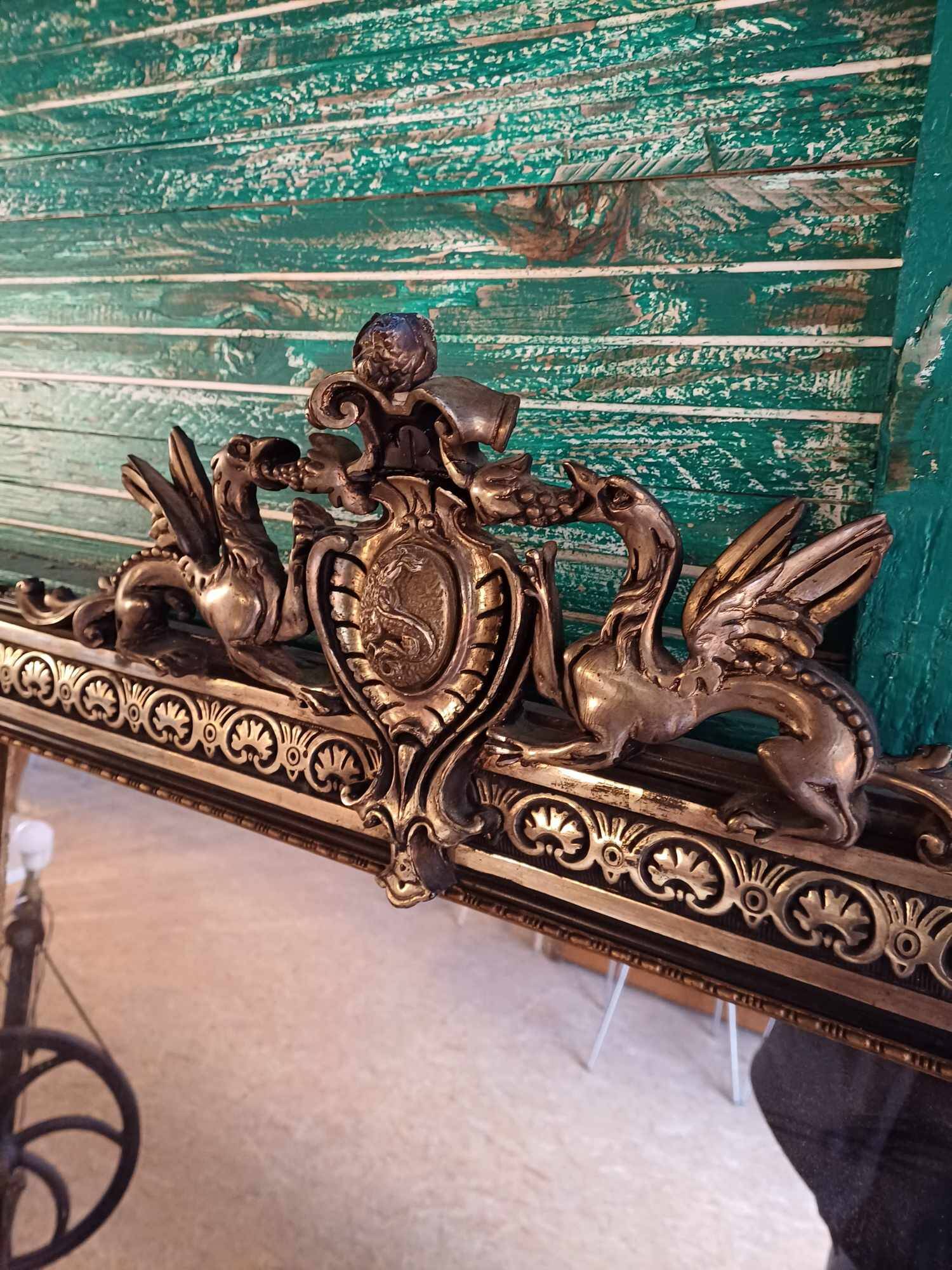 Napoleon 3 period mirror in gilded wood, mercury glass 154 high by 83.5