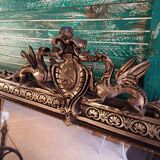 Napoleon 3 period mirror in gilded wood, mercury glass 154 high by 83.5