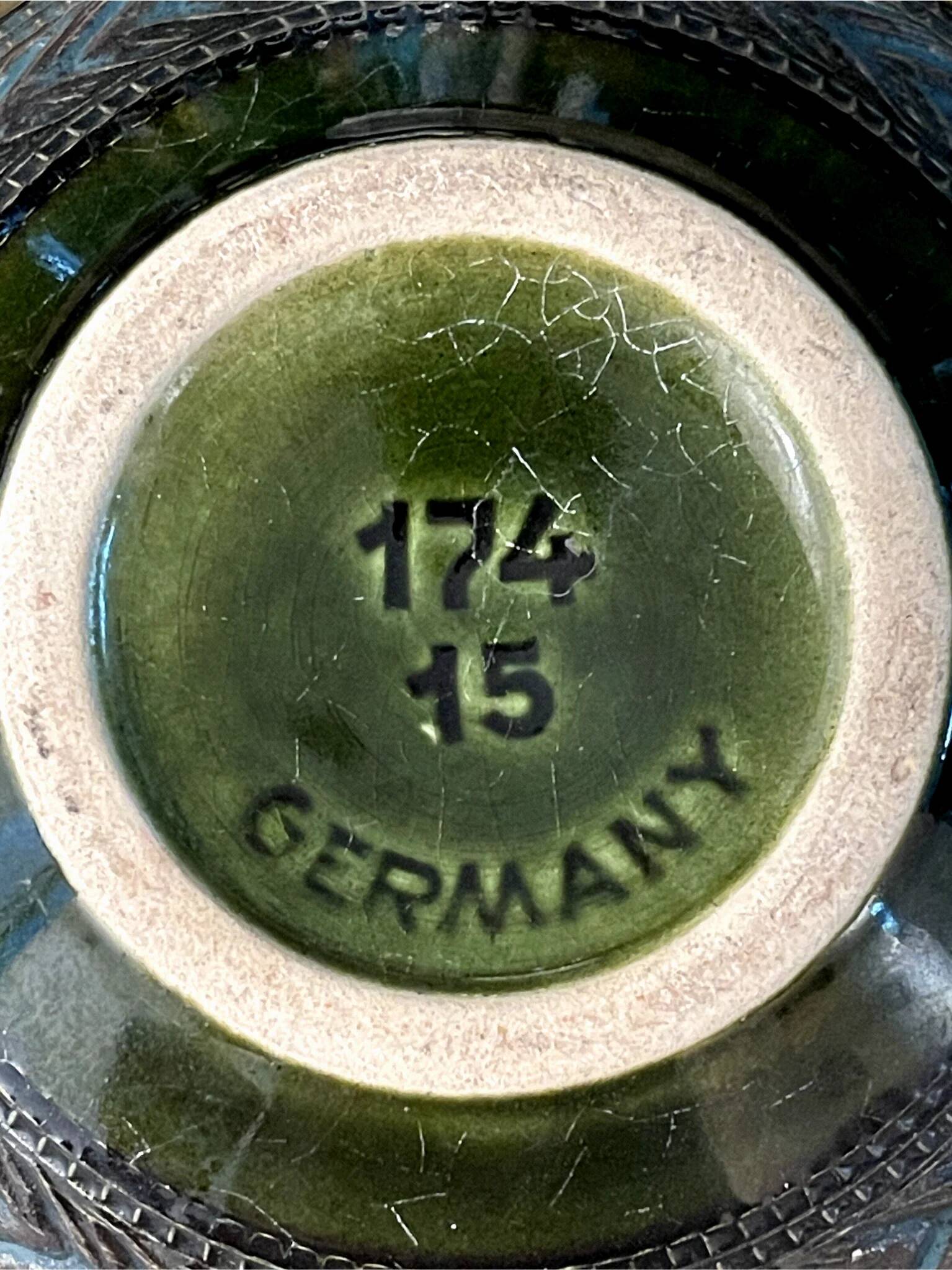 Vase Dümler & Breiden 174/15 West Germany in glazed ceramic – 1960s-70s – Brown and green gradient