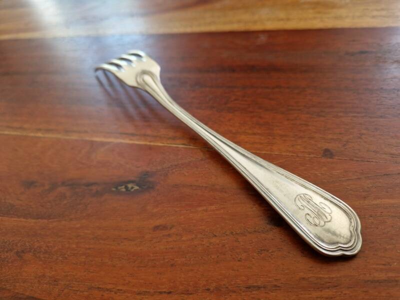 Christofle - Spatours model table fork in silver-plated metal