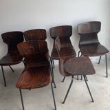 Set of 6 rosewood chairs Eromes