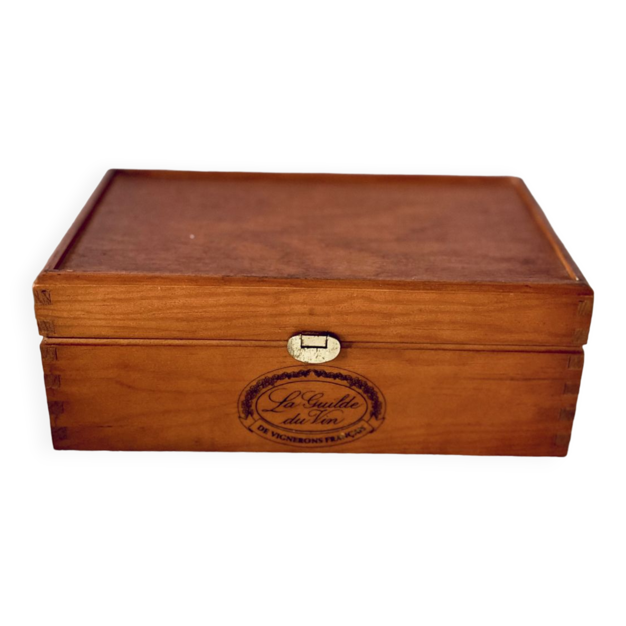 Wine crate wooden box with lid