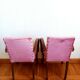 Paire de fauteuils moustache velours rose art déco