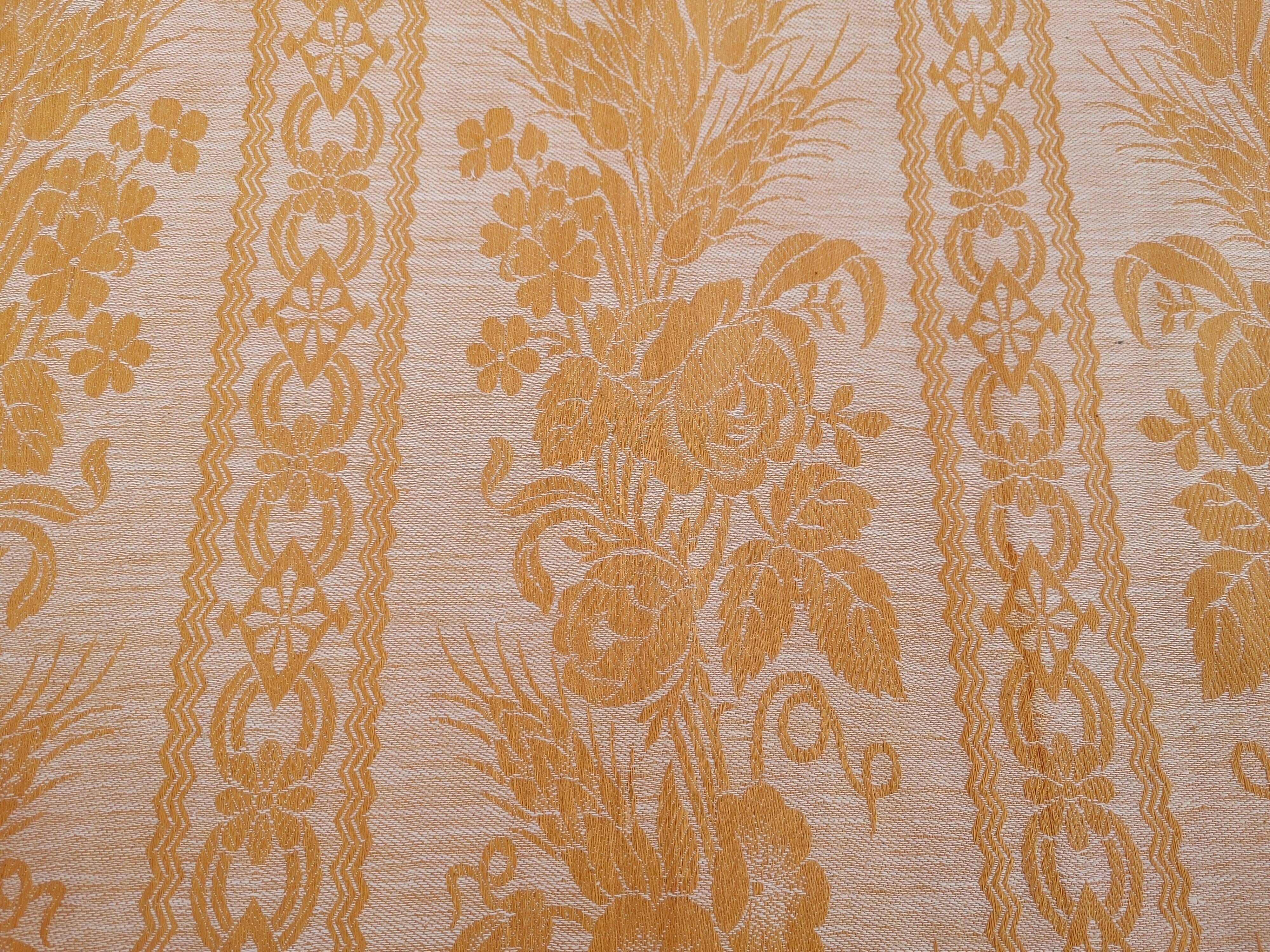 Old canvas damask of linen & silk - soft canvas 144 cm x 115 cm