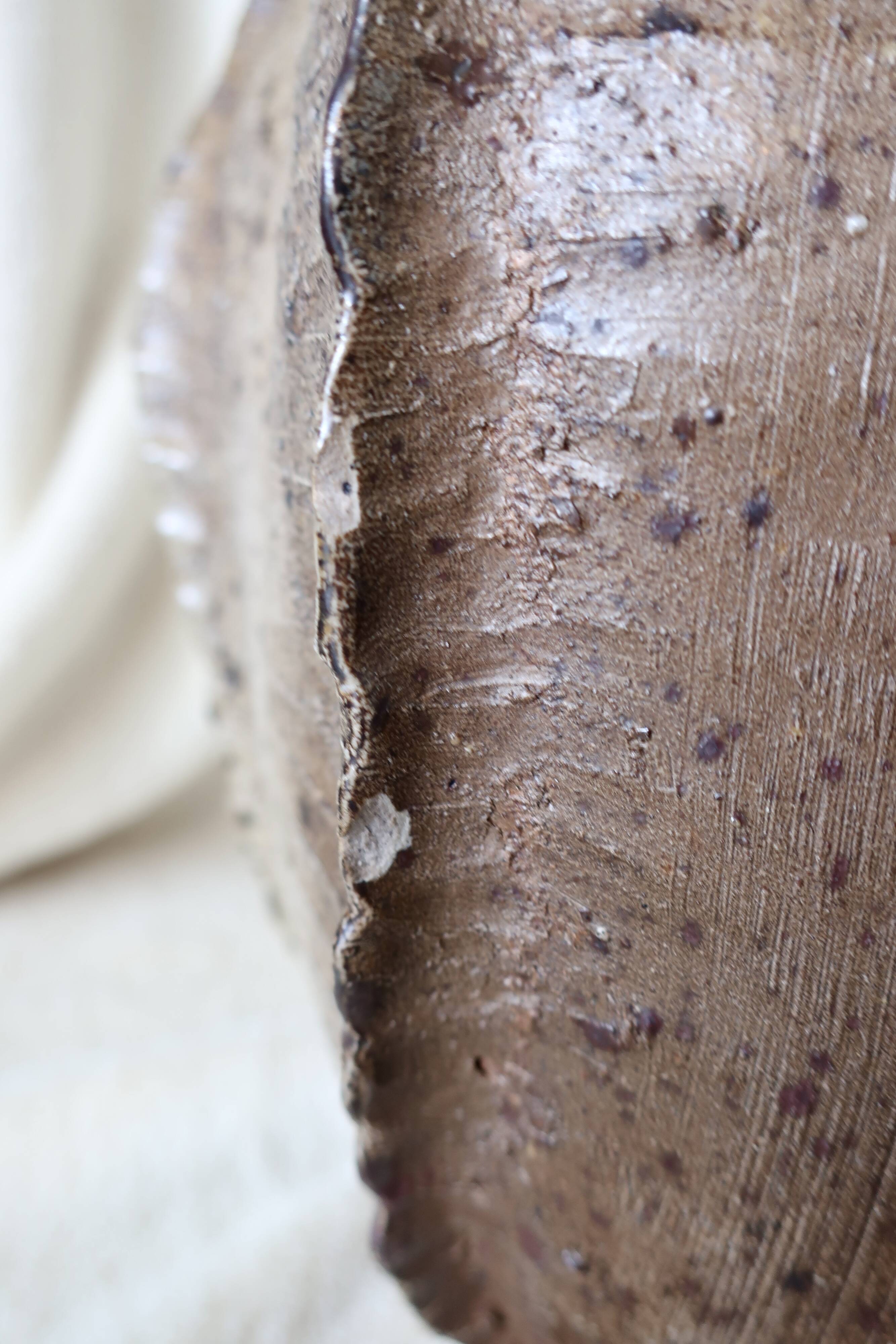 Jean Linard, the milestone, sculptural vase in stoneware, unique piece, in very good condition.