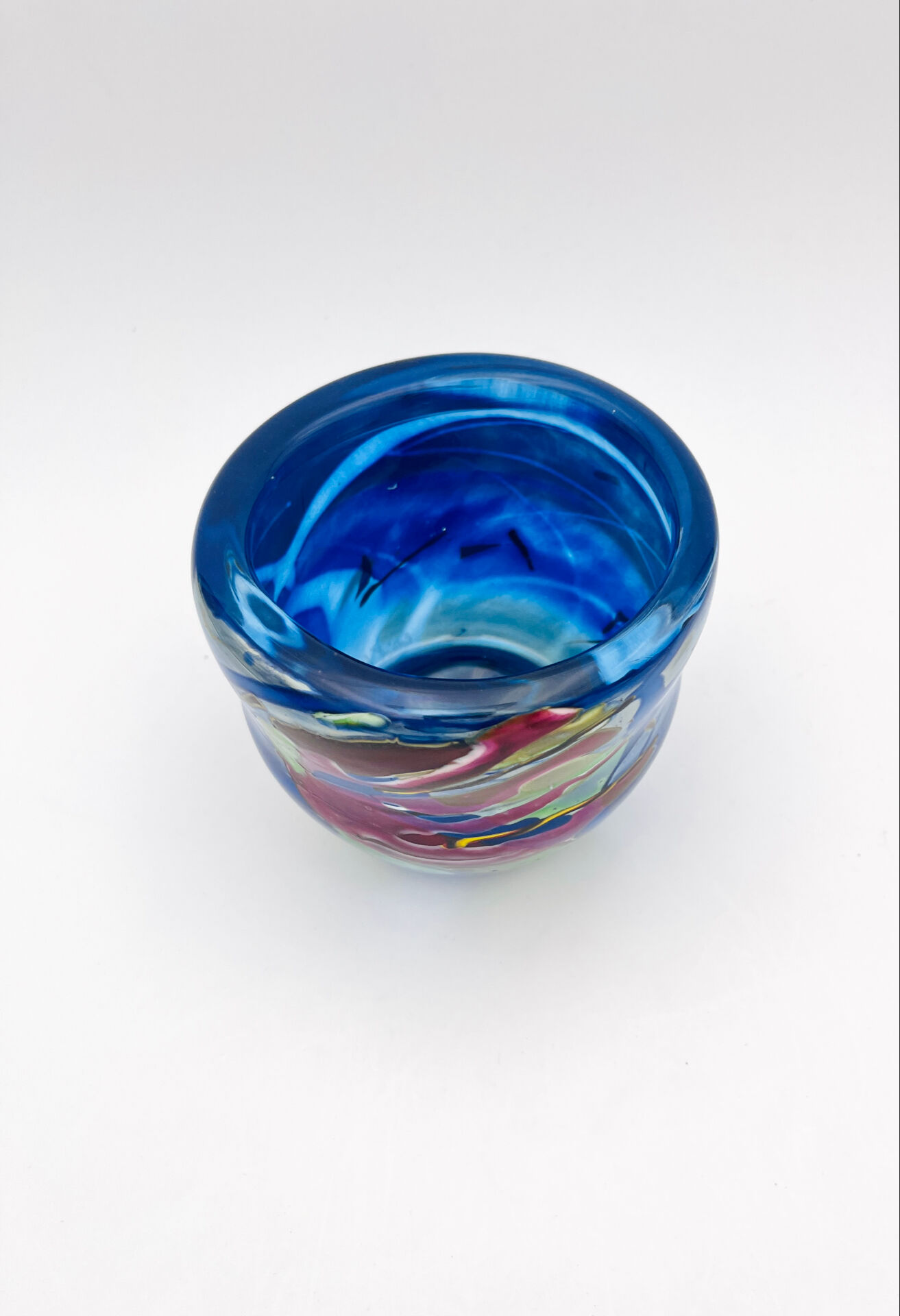 Vase Art Glass Signed Patrick Lepage 2002 - Blown Glass Fuming Oxides