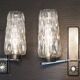 Pair of wall lights from the 1950s-1960s with a push button switch.