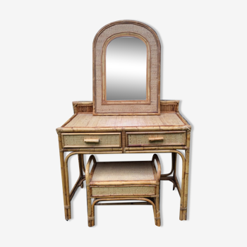 Rattan dressing table, rattan desk