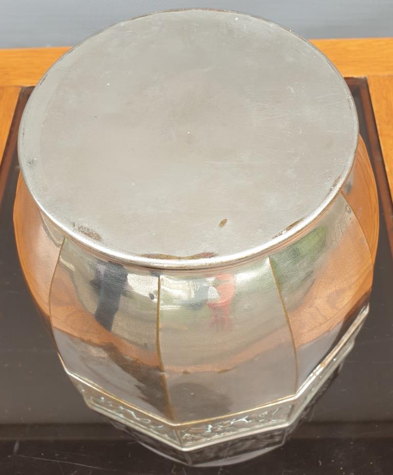 Art Deco chrome brass pot cache