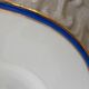 Vegetable and its dish Limoges porcelain blue and gold fillet