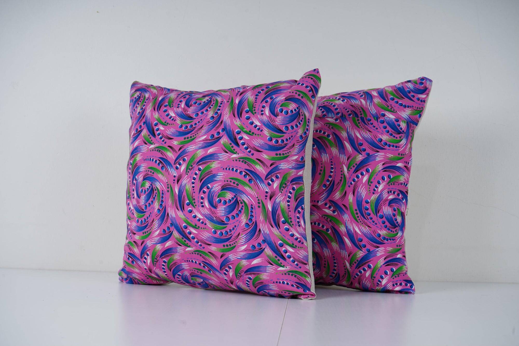 Set of 2 vintage Turkish cushion covers 41x41 cm