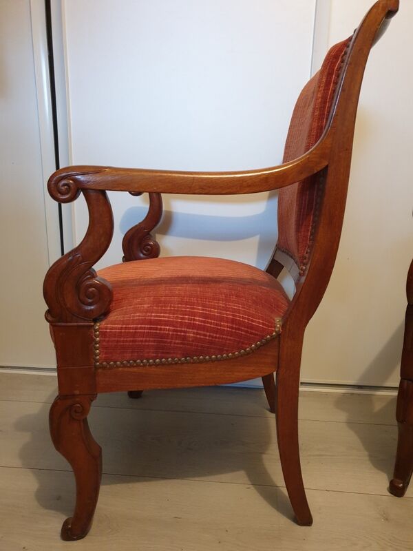 Paire de fauteuils en acajou époque Restauration 1820-1830