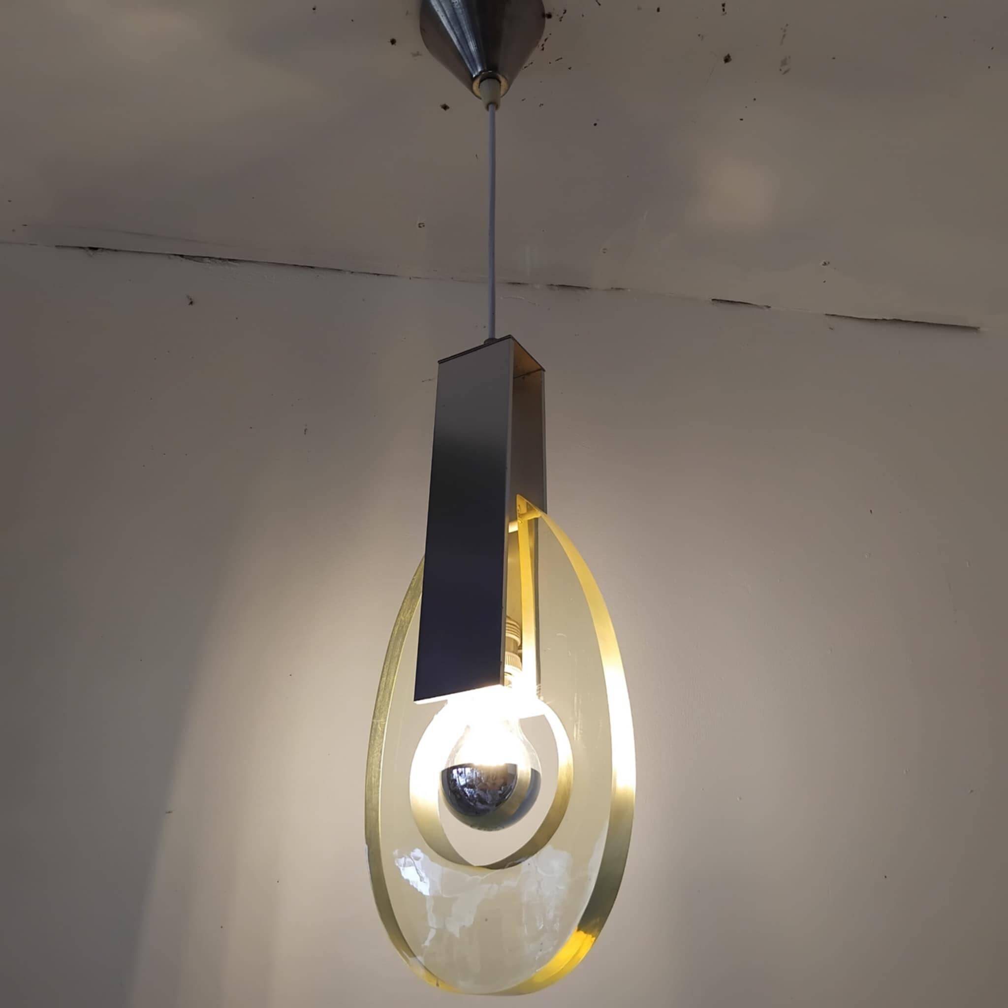 60s/70s metal and resin pendant light