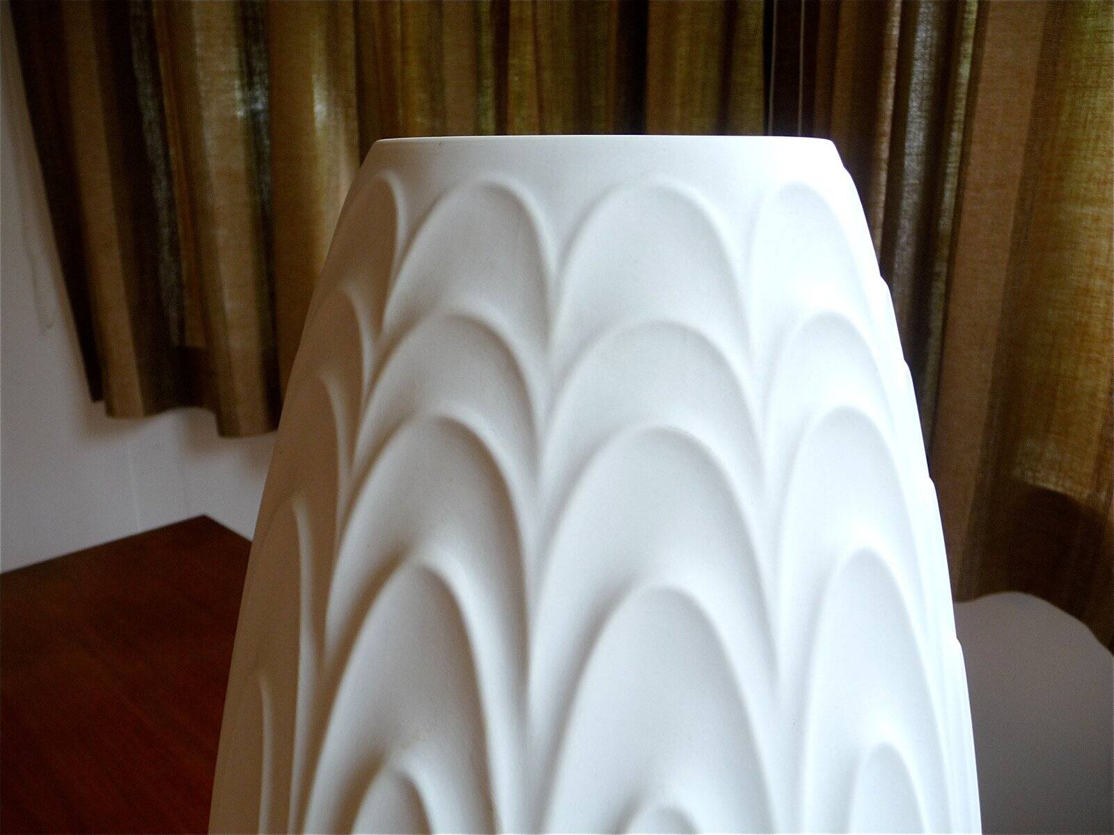 Large porcelain floor vase with relief by H&C Heinrich, West-Germany 1960s