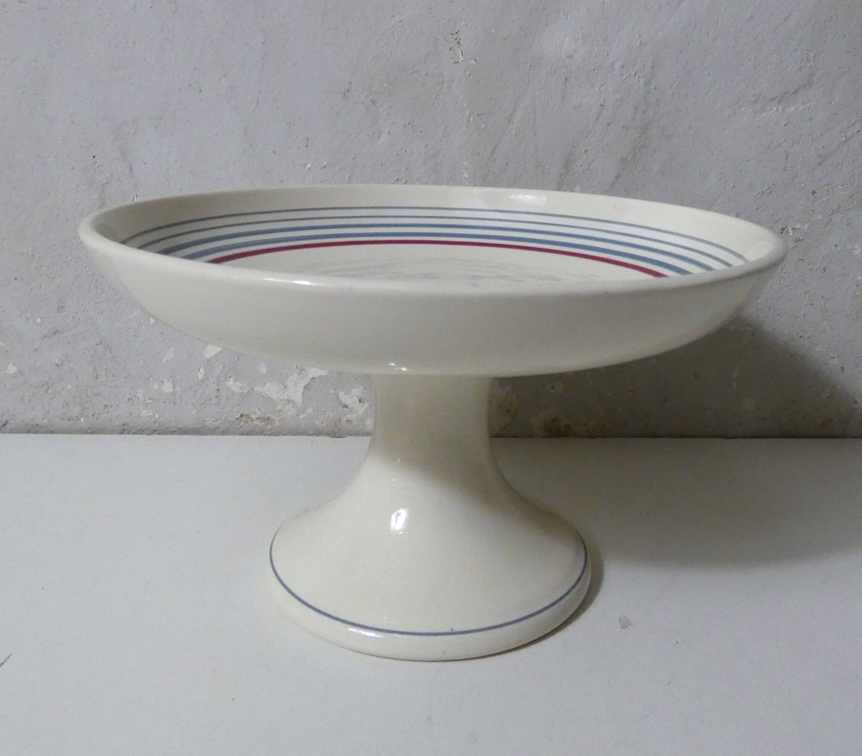 Digoin Sarreguemines old footed dish compote 4932
