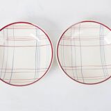 2 plates cap Gien france, model brigitte 1938-1960
