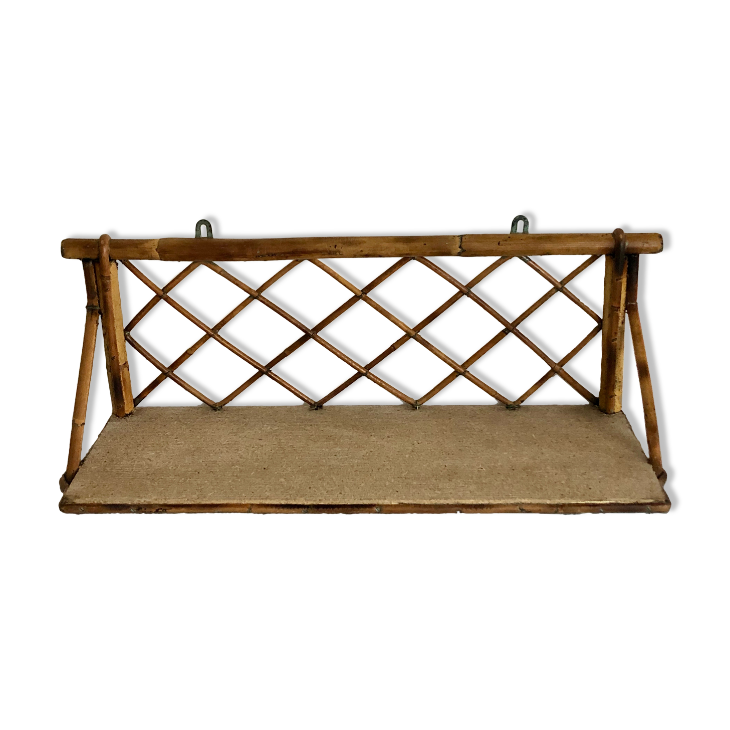 Rattan wall shelf, 50s