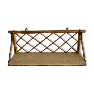 Rattan wall shelf, 50s