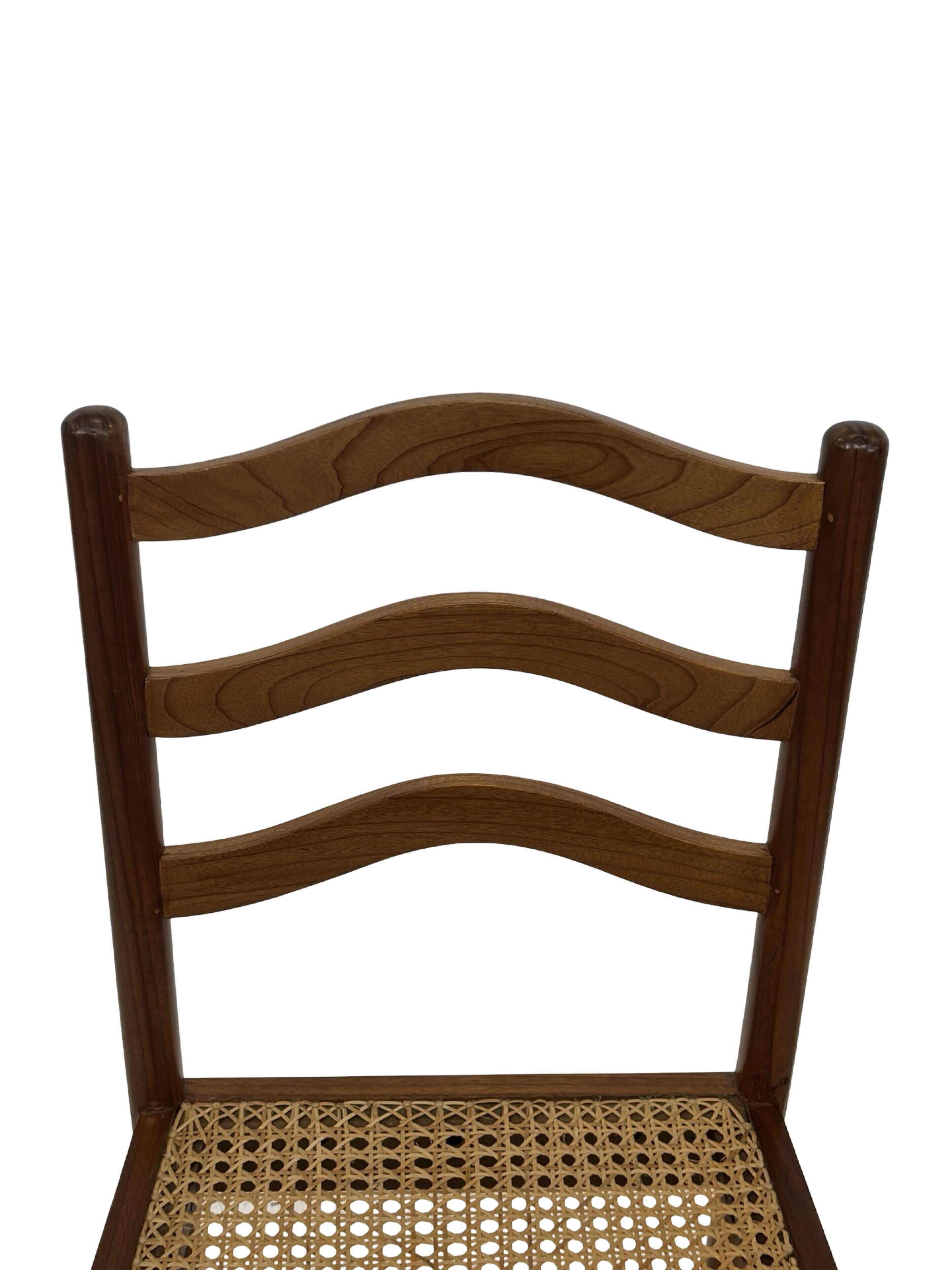 Vintage Teak Chair with Webbing - 1970s Design