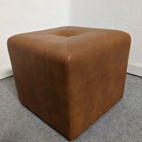 Vintage leather ottoman
