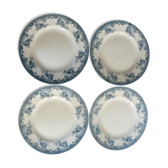Lot de 4 assiettes plates Terre de fer, modèle La Vallière  de ST Amand