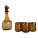 Vintage Bormioli Rocco service – carafe and 5 amber glasses