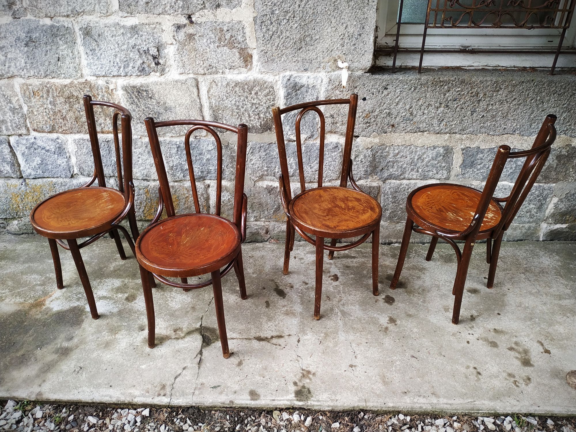 Series of four bistro chairs