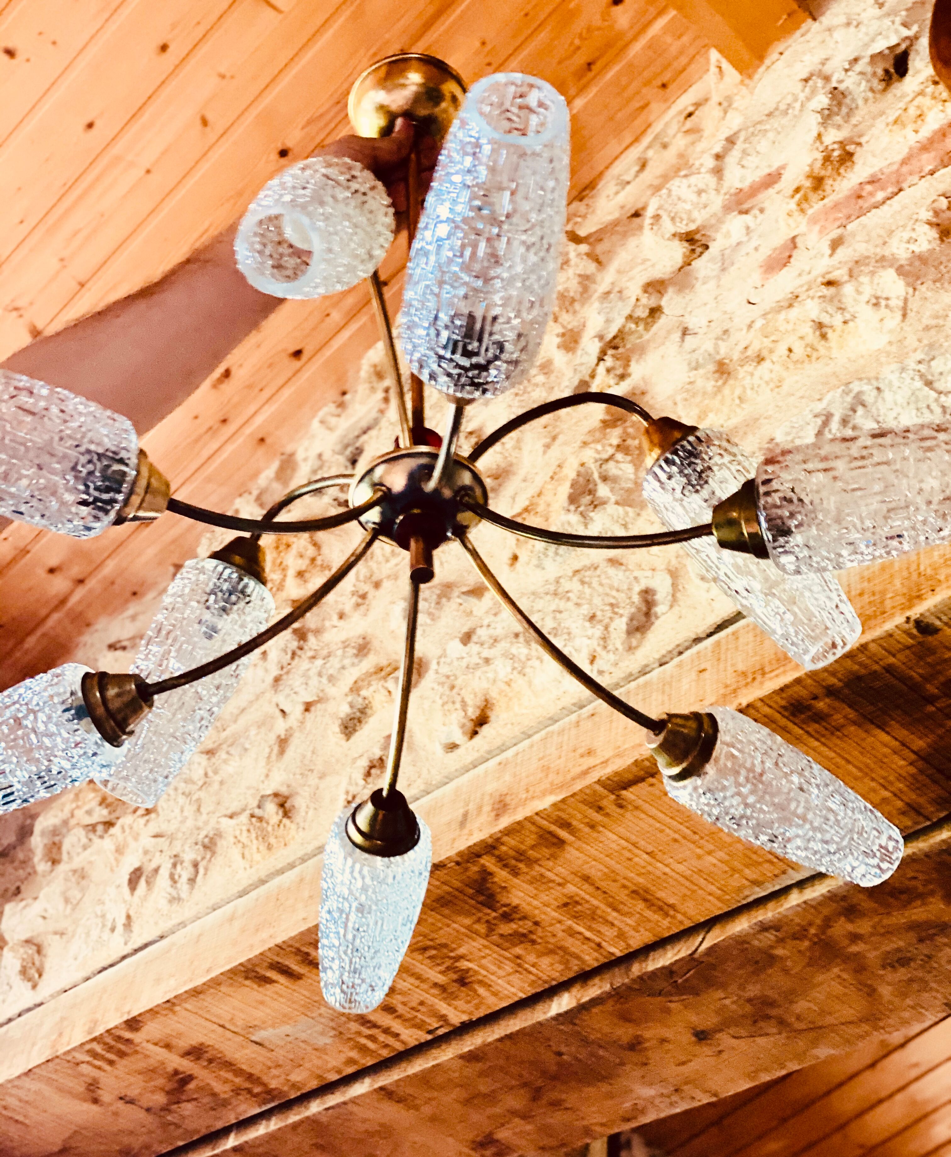 Lustre mid century 9 branches