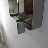 Rectangular brushed steel mirror by Xavier Feal, 1970