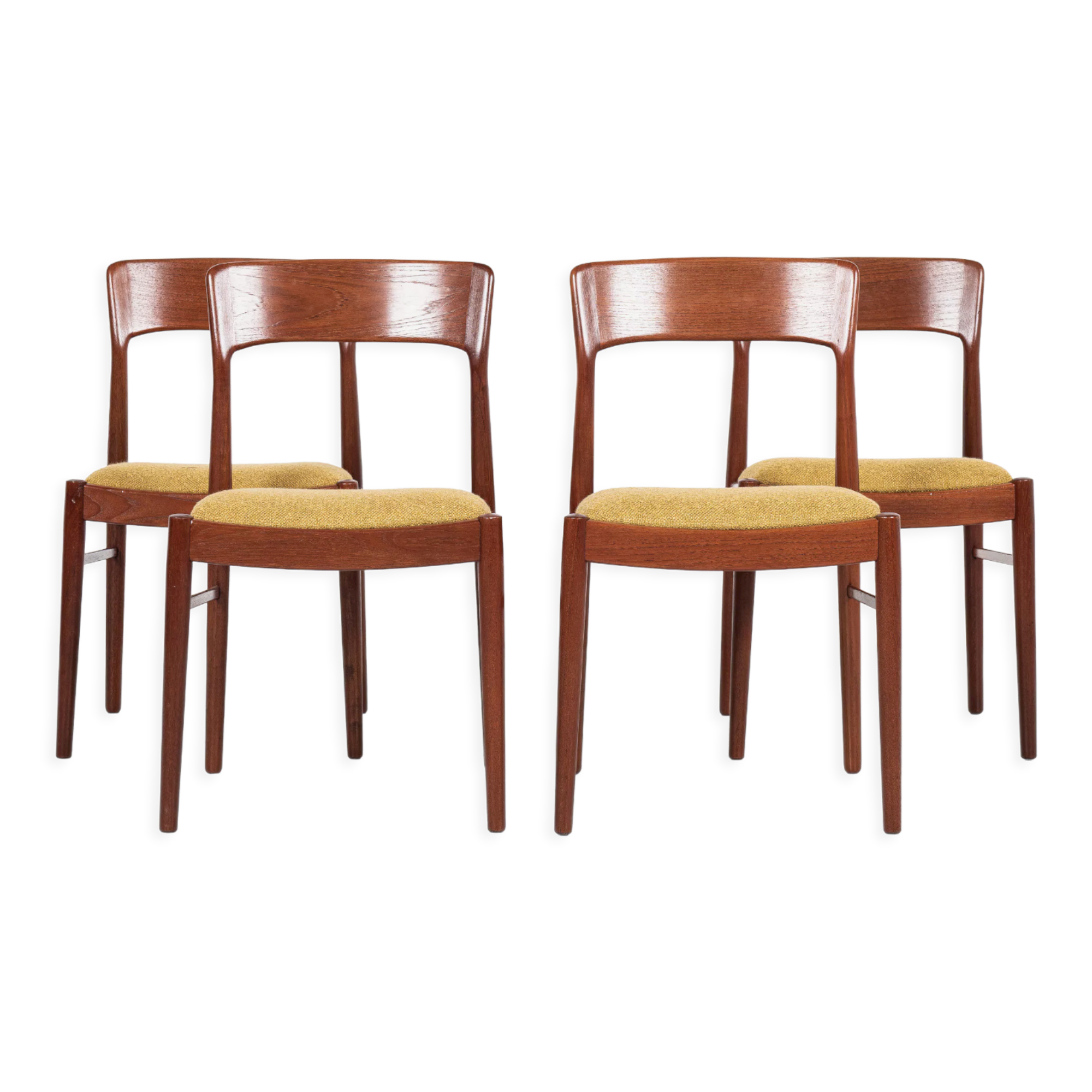 4 dining chairs in teak by Henning Kjaernulf for Korup Stolefabrik 1960s