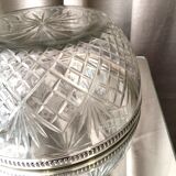 Crystal salad bowl or fruit cup size and circumference metal silver