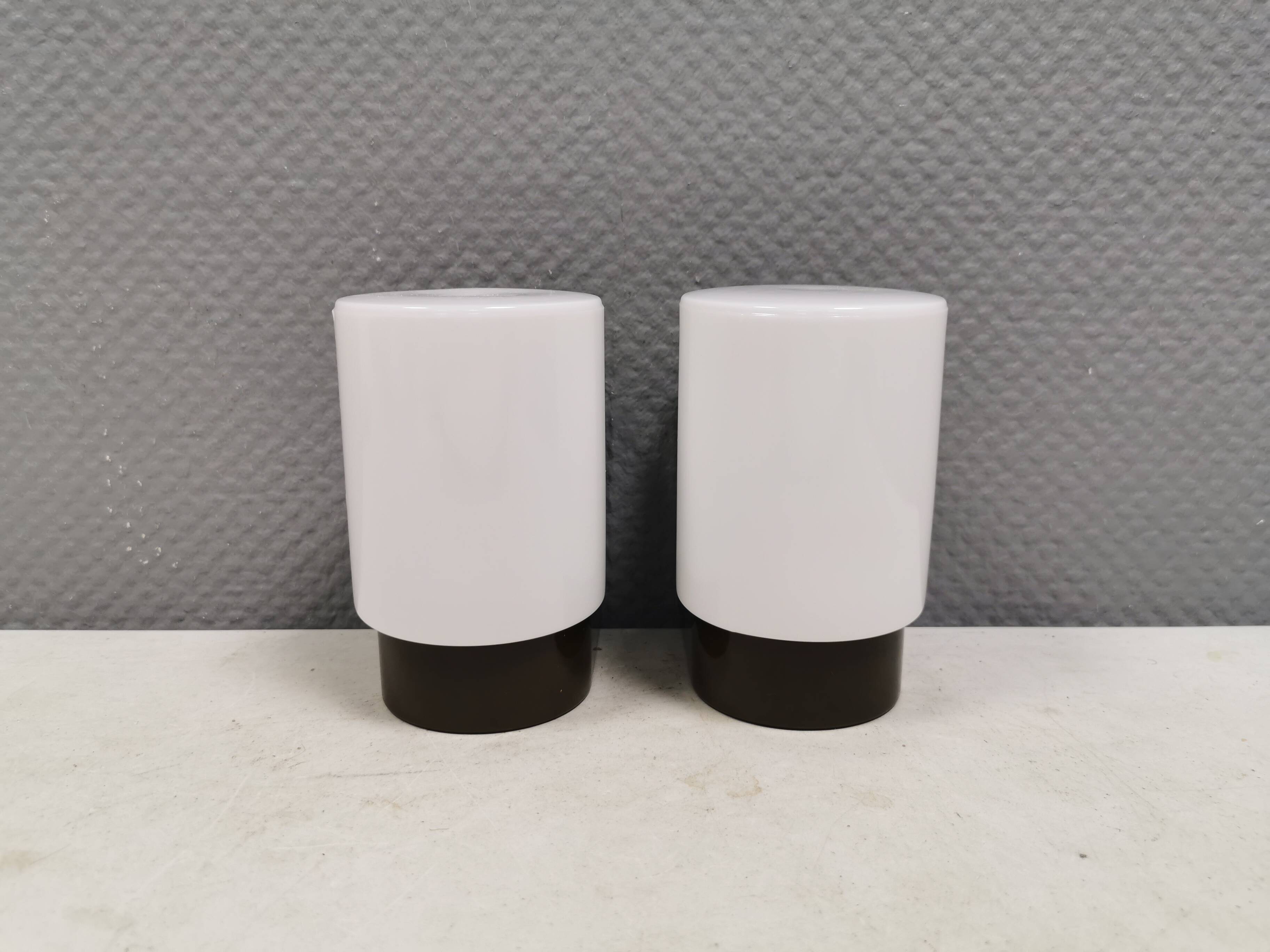 A set of vintage Wall Lamps in ABS Plastic and White Glass, Finland 1980s
