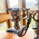 Pair candelabras in silvered bronze