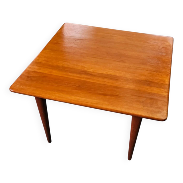Table basse carrée danoise en teck, conçue par Mikael Laursen pour A/S Mikael Laursen, Danemark, années 1960