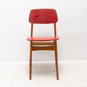 Mid-century colour chair, vintage wooden accent seating, 1960s