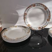 Series of 6 Saint Amand flat plates Ceranord France