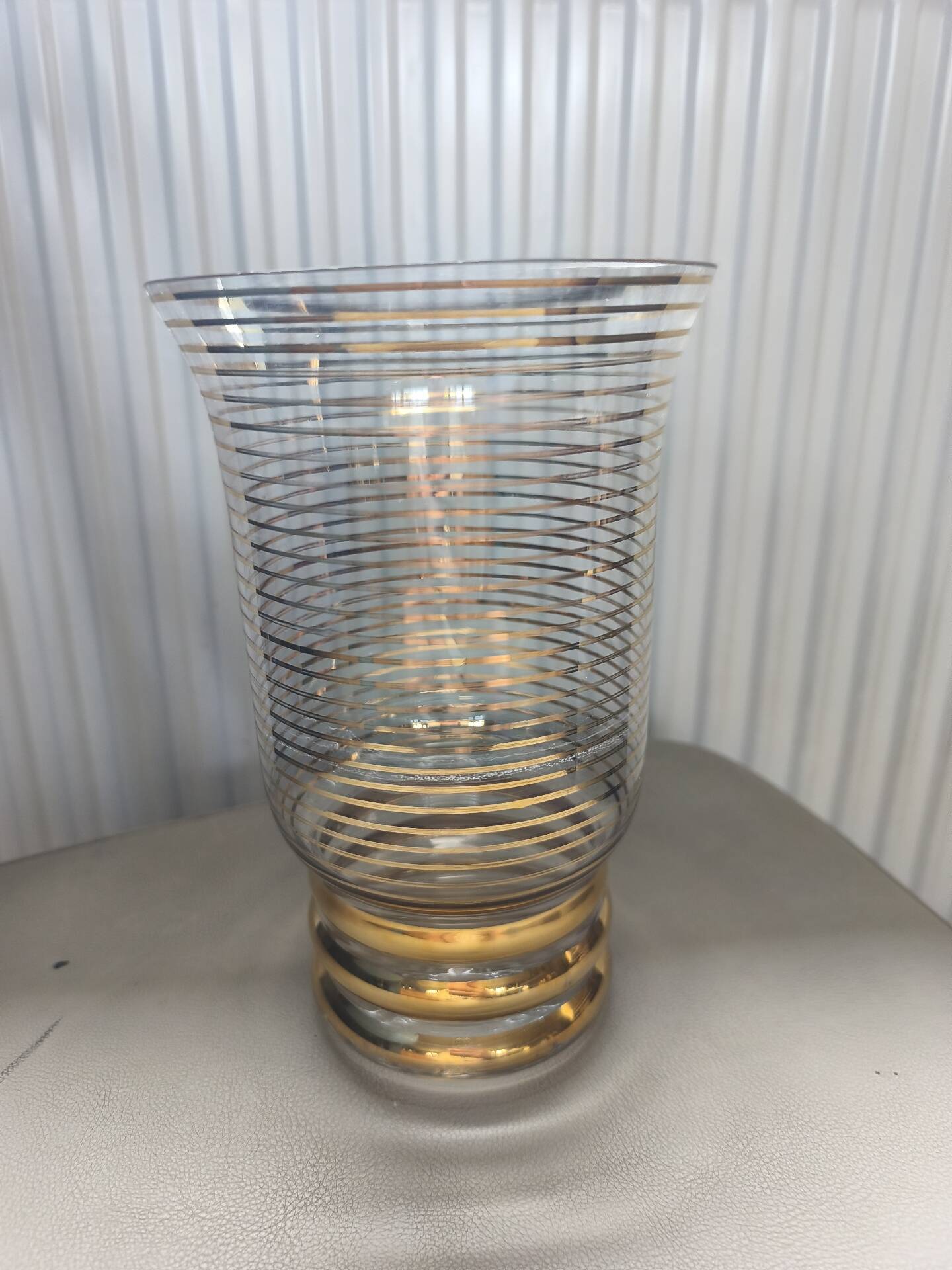 Vintage gold glass vase