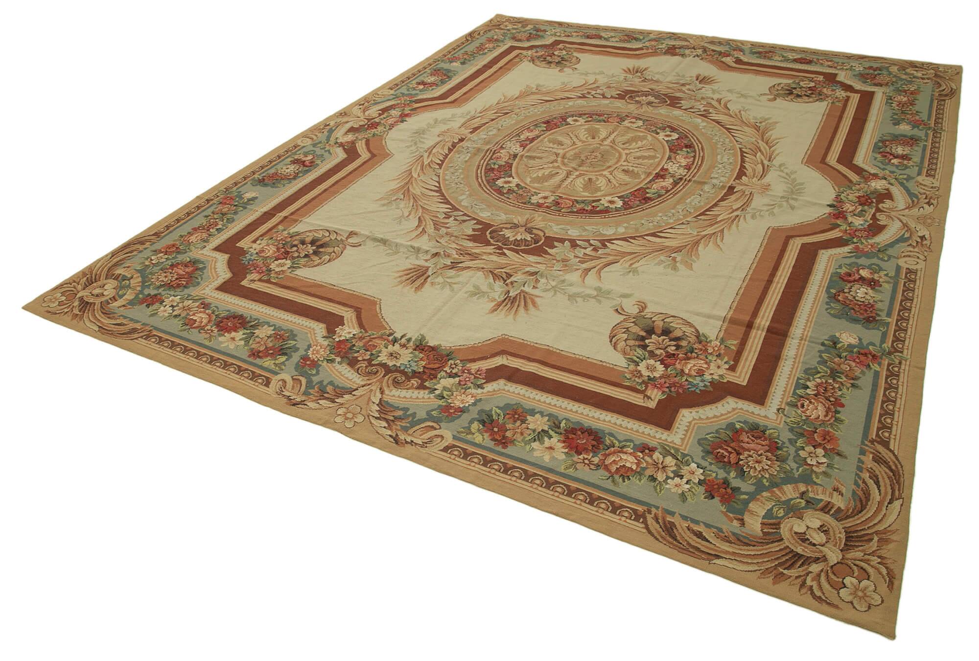 Handmade Beige Flatweave Needlepoint Kilim 272 cm x 361 cm