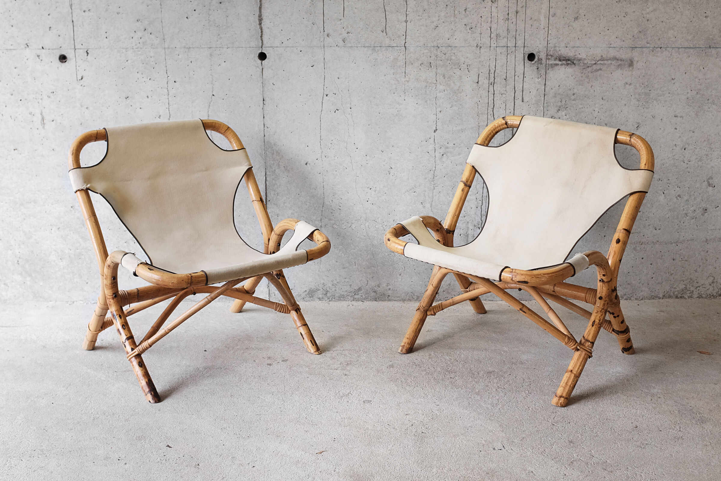 Pair of armchairs Rohe Noordwolde rattan, bamboo, 50
